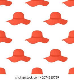 Illustration on theme pattern women sun hats, beautiful caps in white background. Caps pattern consisting of collection women sun hats for wearing. Pattern of design hats, women sun caps for weather.