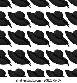 Illustration on theme pattern women sun hats, beautiful caps in white background. Caps pattern consisting of collection women sun hats for wearing. Pattern of design hats, women sun caps for weather.
