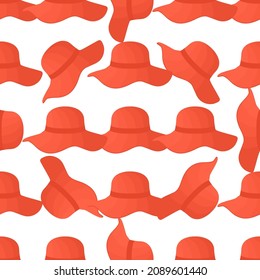 Illustration on theme pattern women sun hats, beautiful caps in white background. Caps pattern consisting of collection women sun hats for wearing. Pattern of design hats, women sun caps for weather.