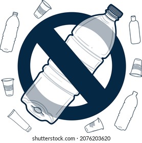Illustration zum Thema Plastikverschmutzung in der Welt.