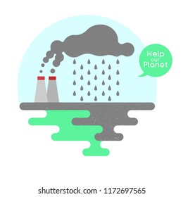 Illustration on the theme of pollution of the planet. Vector
