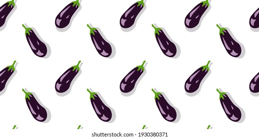 Illustration on the theme of the sample eggplant, for printing. Vegetable pattern consisting of beautiful eggplants, lots of eggplants. Simple colorful eggplant eggplant vegetable pattern.