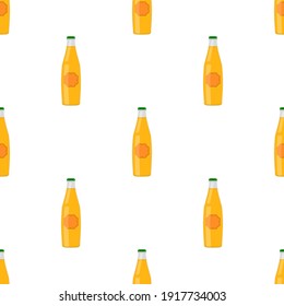Illustration on theme seamless beer glass bottles with lid for brewery. Pattern beer consisting of many identical glass bottles on white background. Glass bottles it main accessory for beer gourmet.