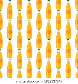 Illustration on theme seamless beer glass bottles with lid for brewery. Pattern beer consisting of many identical glass bottles on white background. Glass bottles it main accessory for beer gourmet.