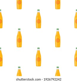 Illustration on theme seamless beer glass bottles with lid for brewery. Pattern beer consisting of many identical glass bottles on white background. Glass bottles it main accessory for beer gourmet.