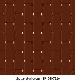 Illustration on theme seamless beer glass bottles with lid for brewery. Pattern beer consisting of many identical glass bottles on white background. Glass bottles it main accessory for beer gourmet.