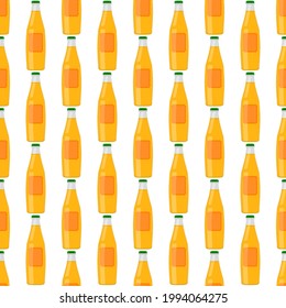 Illustration on theme seamless beer glass bottles with lid for brewery. Pattern beer consisting of many identical glass bottles on white background. Glass bottles it main accessory for beer gourmet.