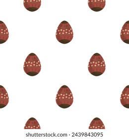 Illustration on theme seamless celebration holiday Easter with hunt colorful bright eggs, seamless pattern consisting of many hunt Easter eggs, hunt beautiful Easter eggs are main seamless accessory