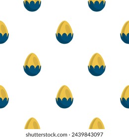 Illustration on theme seamless celebration holiday Easter with hunt colorful bright eggs, seamless pattern consisting of many hunt Easter eggs, hunt beautiful Easter eggs are main seamless accessory