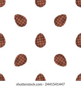 Illustration on theme seamless celebration holiday Easter with hunt colorful bright eggs, seamless pattern consisting of many hunt Easter eggs, hunt beautiful Easter eggs are main seamless accessory