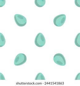 Ilustración sobre el tema de celebración sin fisuras de Pascua con la caza de coloridos huevos brillantes, patrón sin fisuras que consiste en muchos huevos de Pascua de caza, cazan hermosos huevos de Pascua son el principal accesorio sin fisuras