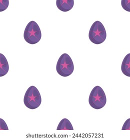 Illustration on theme seamless celebration holiday Easter with hunt colorful bright eggs, seamless pattern consisting of many hunt Easter eggs, hunt beautiful Easter eggs are main seamless accessory