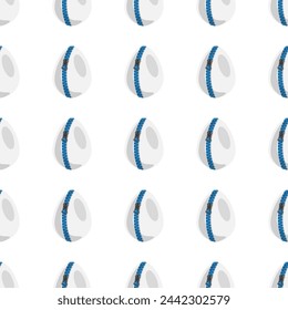 Ilustración sobre el tema de celebración sin fisuras de Pascua con la caza de coloridos huevos brillantes, patrón sin fisuras que consiste en muchos huevos de Pascua de caza, cazan hermosos huevos de Pascua son el principal accesorio sin fisuras