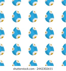 Illustration on theme seamless celebration holiday Easter with hunt colorful bright eggs, seamless pattern consisting of many hunt Easter eggs, hunt beautiful Easter eggs are main seamless accessory