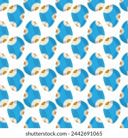 Illustration on theme seamless celebration holiday Easter with hunt colorful bright eggs, seamless pattern consisting of many hunt Easter eggs, hunt beautiful Easter eggs are main seamless accessory