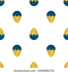 Illustration on theme seamless celebration holiday Easter with hunt colorful bright eggs, seamless pattern consisting of many hunt Easter eggs, hunt beautiful Easter eggs are main seamless accessory