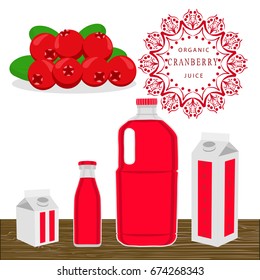 Illustration on theme set different types bottles with cranberry lemonade. Cranberry pattern consisting of collection bottles for organic lemonade. Sweet cranberry is yummy lemonade in bottles.