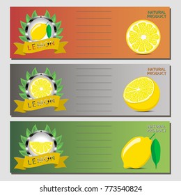 Illustration on theme set different types yellow lemon, citrus for lemonade. Citrus lemon pattern consisting of menu tasty product yellow lemonade. Drink yellow citrus lemonade from lemon to health.