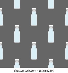 Illustration on theme set identical types glass bottles for drinking water. Water pattern consisting of collection kitchen accessory, same glass bottles to organic food. Tasty water in glass bottles.