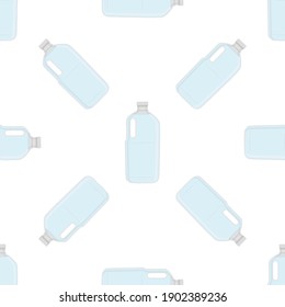Illustration on theme set identical types plastic bottles for drinking water. Water pattern consisting of collection kitchen accessory, plastic bottles to organic food. Tasty water in plastic bottles.