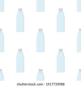 Illustration on theme set identical types plastic bottles for drinking water. Water pattern consisting of collection kitchen accessory, plastic bottles to organic food. Tasty water in plastic bottles.
