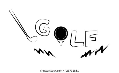 illustration on the theme of sport and a healthy lifestyle - golf.