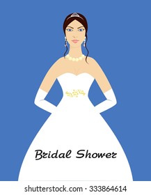 illustration on the theme of the wedding and the bride.