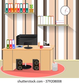 illustration on the theme of workplace computer