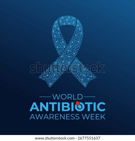 Illustration on the theme of world antibiotic awareness week observed every year in during november 18 to 24.Designed in a low poly style. Banner poster, social media, flyer and background design.