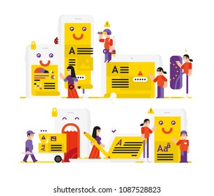 An illustration on the topic of General rules for data protection. GDPR. General data Protection Regulation. Vector flat illustration. Protection of data of users.  Image for the site and print.