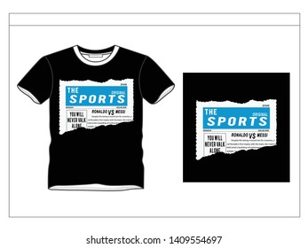 Illustration On Torn Paper Slogan, t-shirt for graphic design and different jobs. Collection Typography T Shirt Design - Vector.