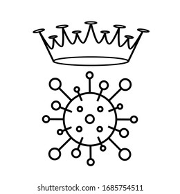 Illustration on a virus theme in line drawing style. Suitable for demonstrating materials on the epidemic, medicine, healthy lifestyles and protecting health.