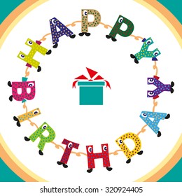 illustration on a white background in a circle inscription with birthday Men