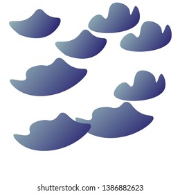 illustration on white background dark clouds vector graphic