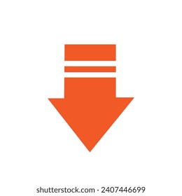 Illustration, on white  background. Down  direction. Opposite directions.