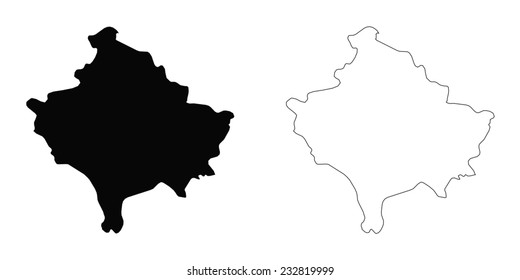 An Illustration on a White background of Kosovo