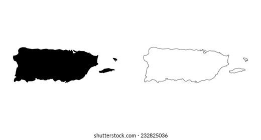 An Illustration on a White background of Puerto Rico