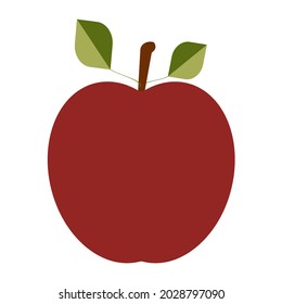 Illustration on white background. Red Apple . Vector.