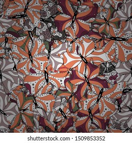 Illustration on white, black and orange colors. Vector design. Beauty in Nature. Background for Fabric, Textile, Print and Invitation. Seamless pattern with Flying Butterflies in Watercolor Style.