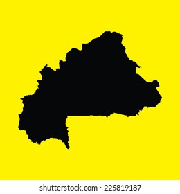 An Illustration on an Yellow background of Burkina Faso