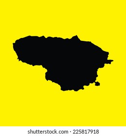 An Illustration on an Yellow background of Lithuania