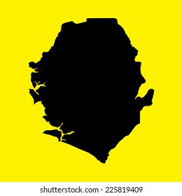 An Illustration on an Yellow background of Sierra Leone