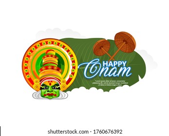 illustration of Onam festival,    snakeboat race in Onam celebration background for Happy Onam festival of South India Kerala