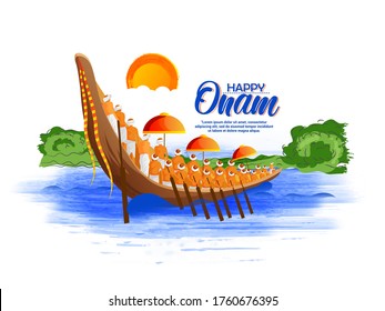 Illustration Onam Festival Snakeboat Race Onam Stock Vector (Royalty ...