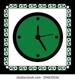 Illustration of one clock, vector.