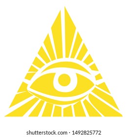 illustration of one eye, sticker,tshirt print, vector illustration