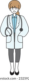 illustration of one female doctor
