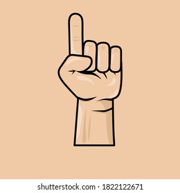 Illustration One Finger Human Flat Vector Design