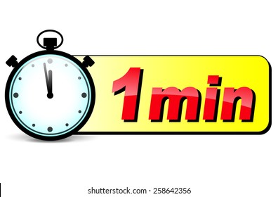 Illustration Of One Minute Stopwatch Design Icon