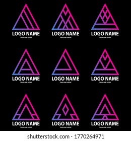a illustration of one set logo triangle